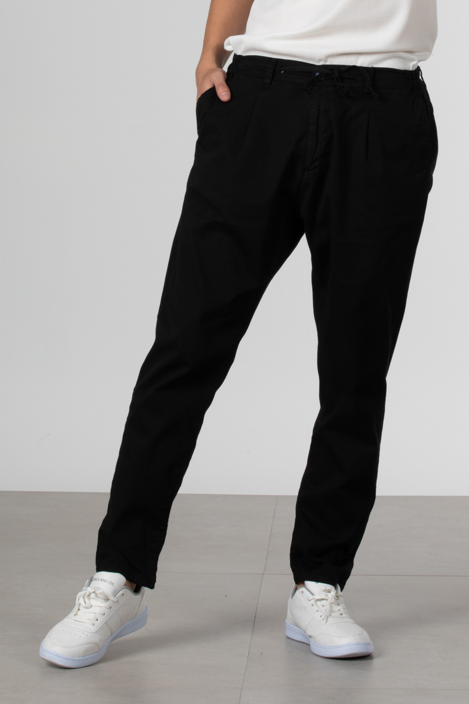 Pileli gabardin pantolon-2778 Siyah