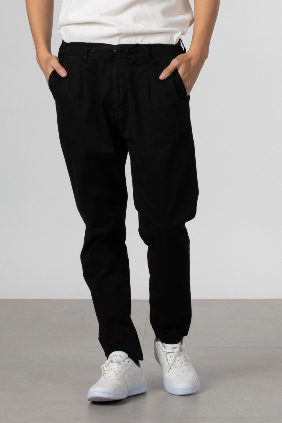Pileli gabardin pantolon-2778 Siyah