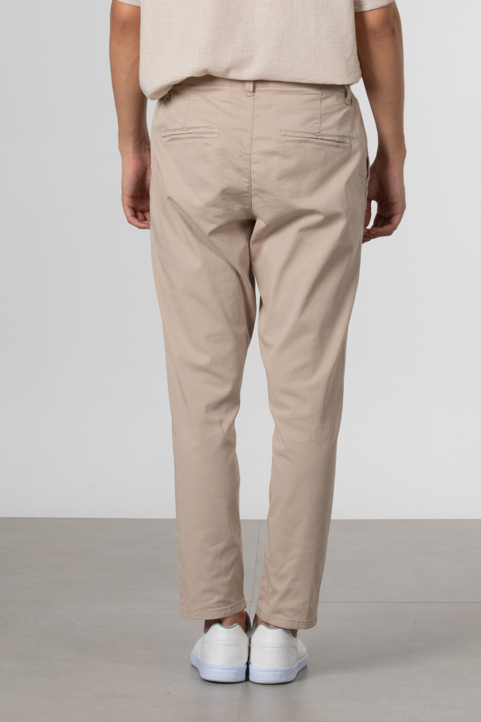 Pileli gabardin pantolon-2778 Taş