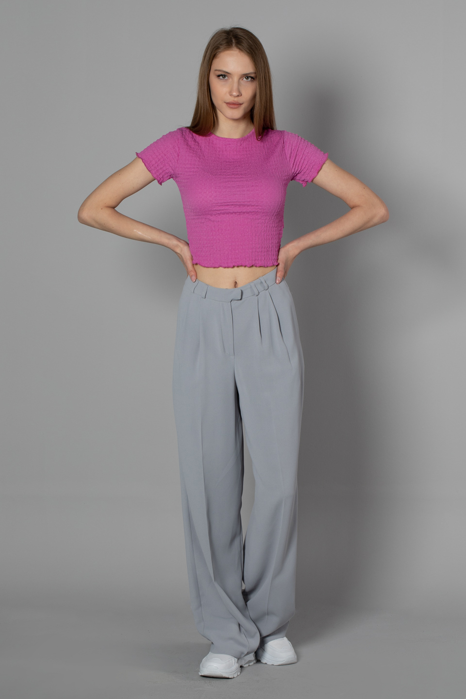 Plazzo pantolon-3715 Gri