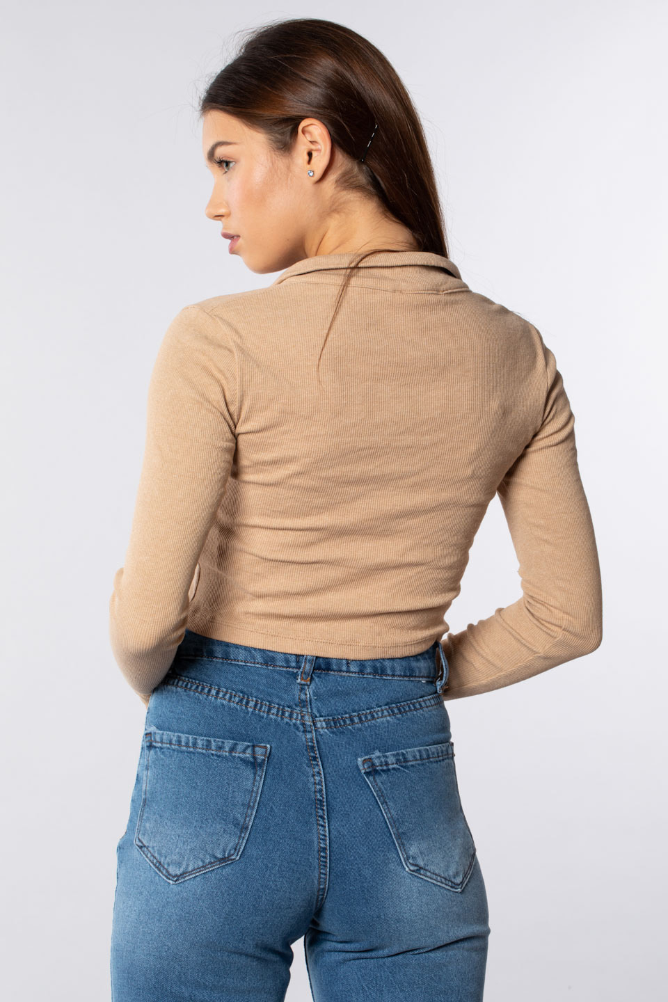 Polo yaka nakışlı body-2120 Bisküvi