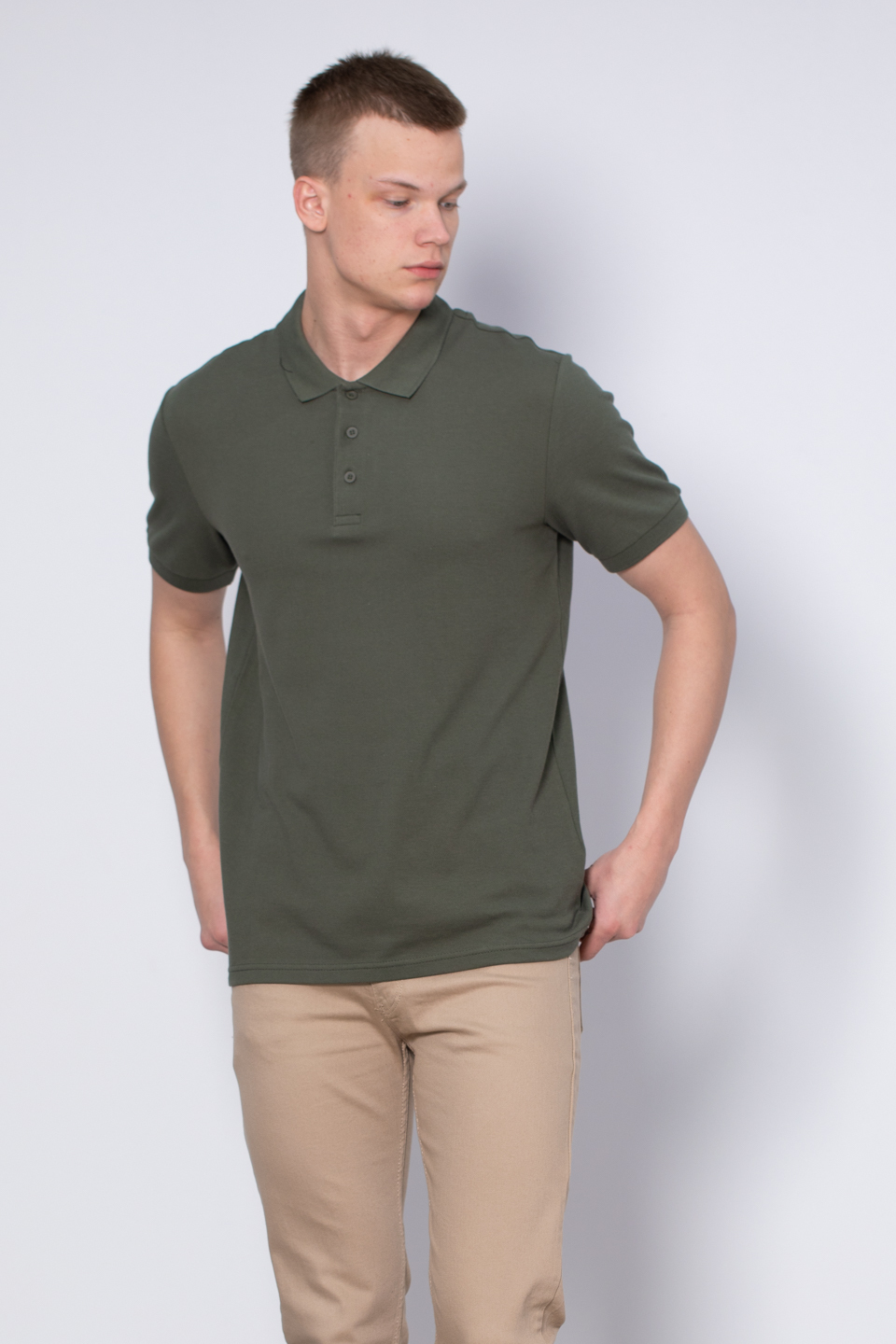 Polo yaka pike t-shirt-2127 Haki