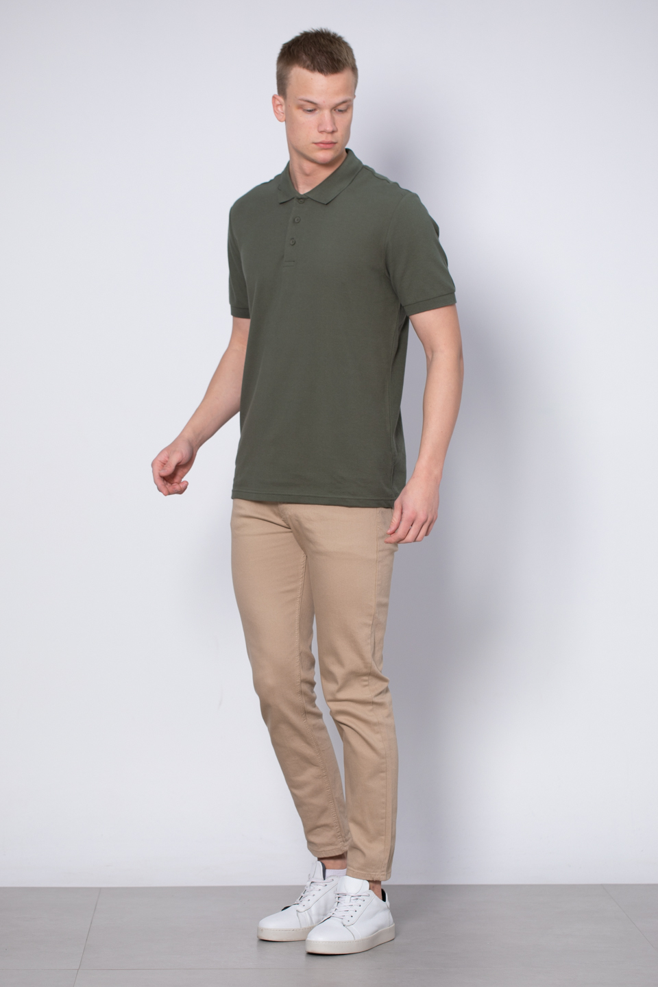 Polo yaka pike t-shirt-2127 Haki