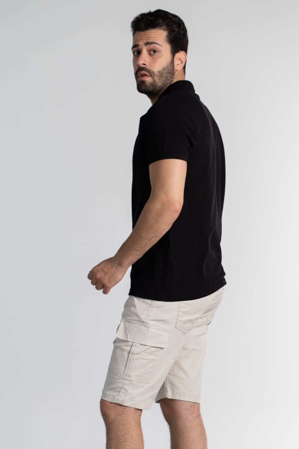 Polo yaka pike t-shırt-2127 Siyah