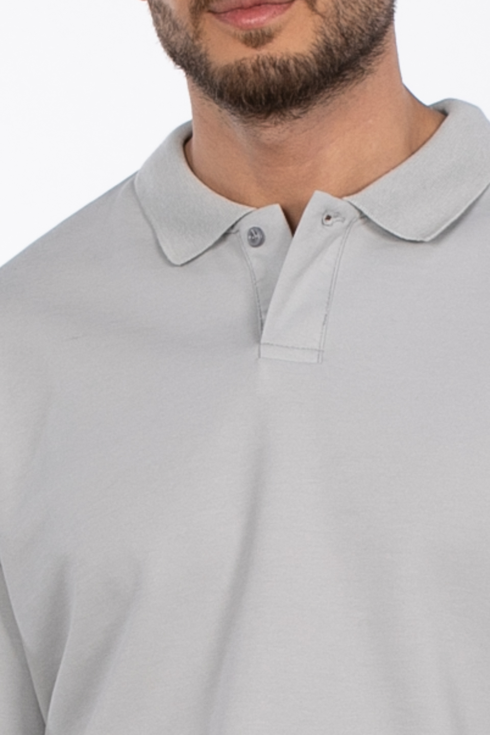 Polo yaka sweatshirt MINIMAL CLOTHING-1132 B.Gri