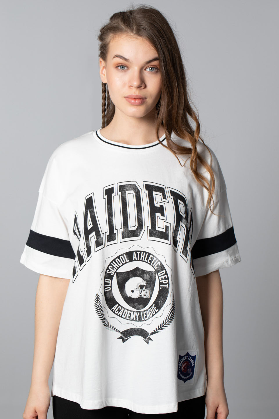 Raıders baskılı t-shirt-9868 Ekru