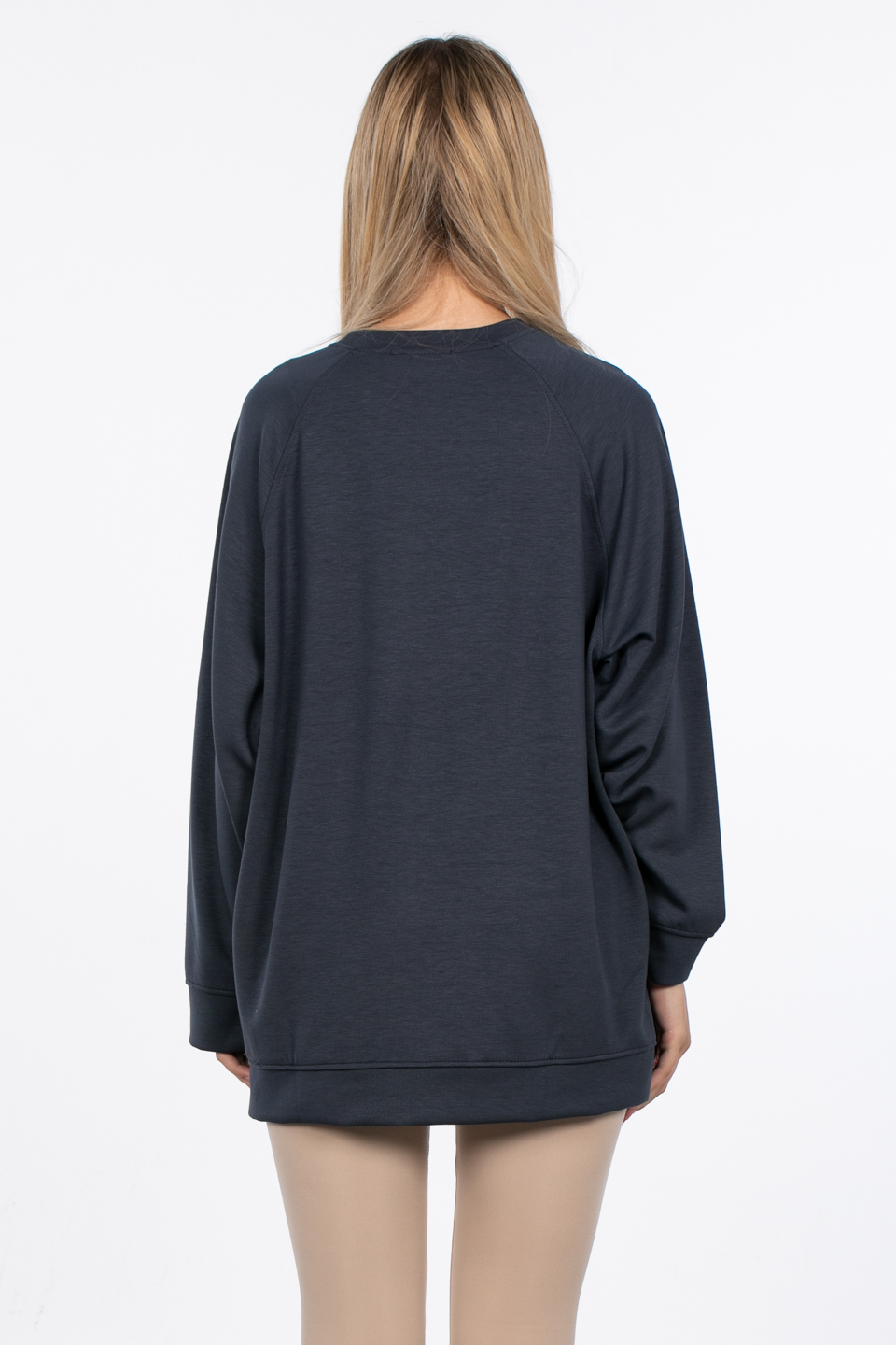Reglan kol ön yırtmaçlı sweatshirt-10082 Antrasit