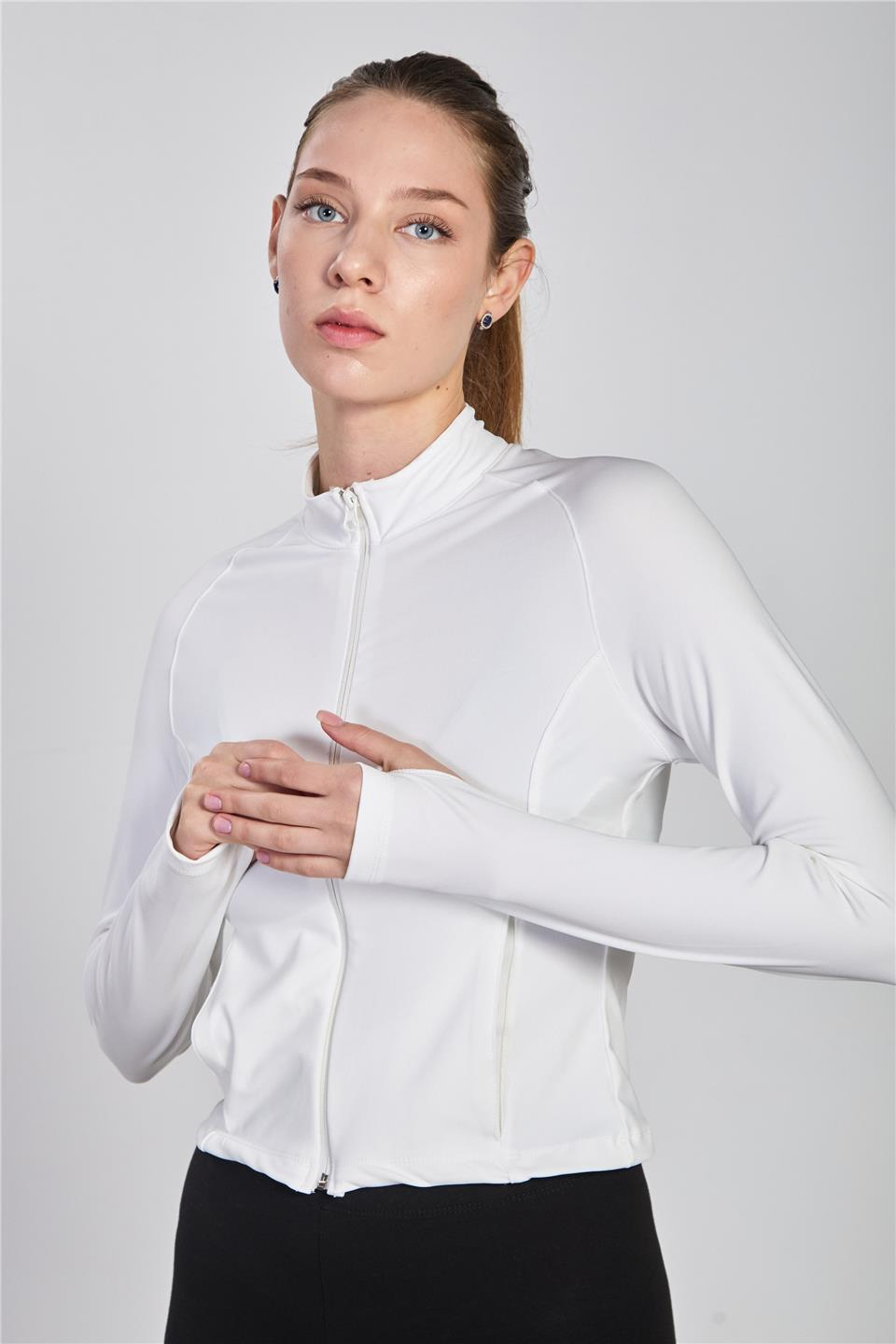 Reglon kol fermuarlı body-2556 Beyaz