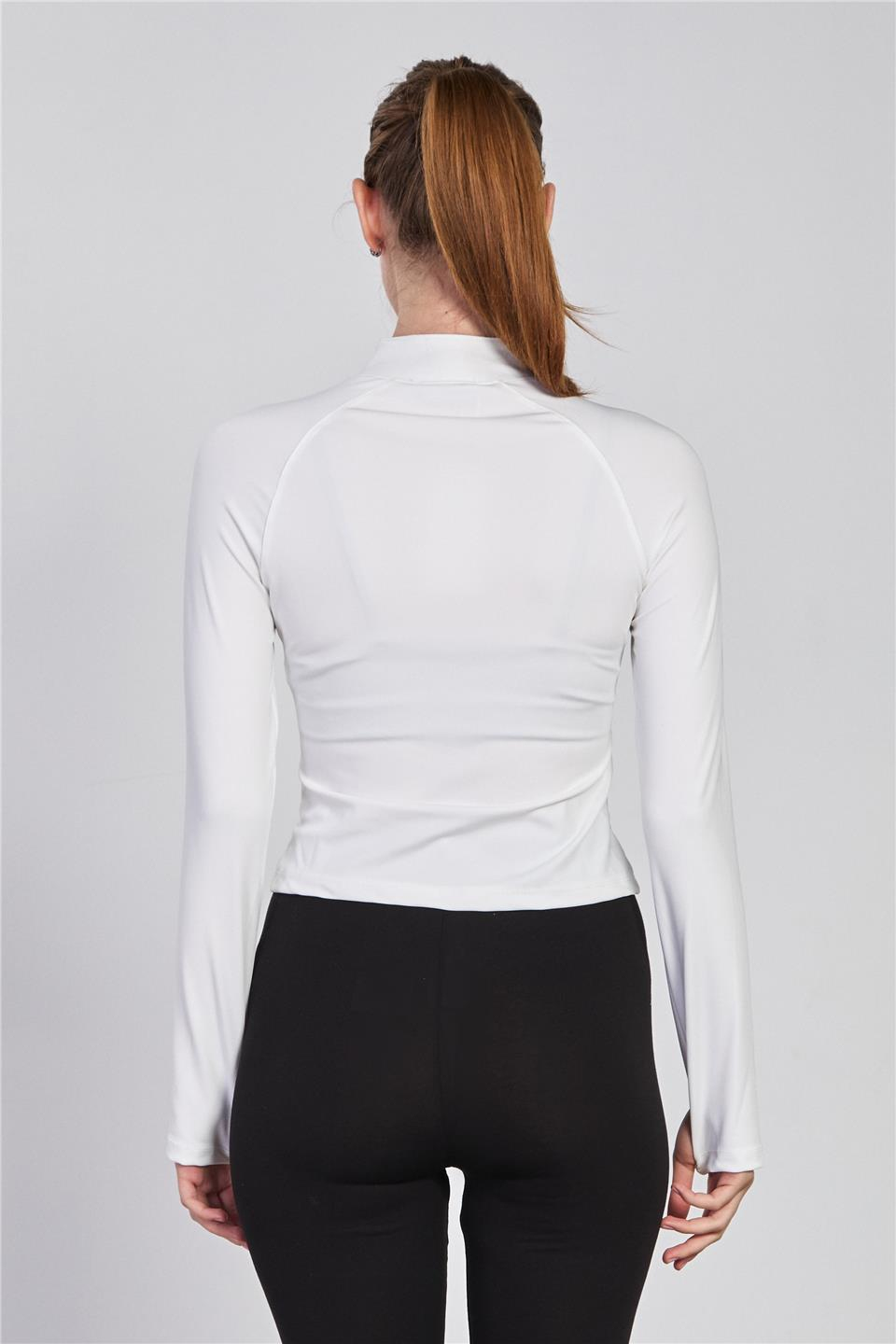Reglon kol fermuarlı body-2556 Beyaz