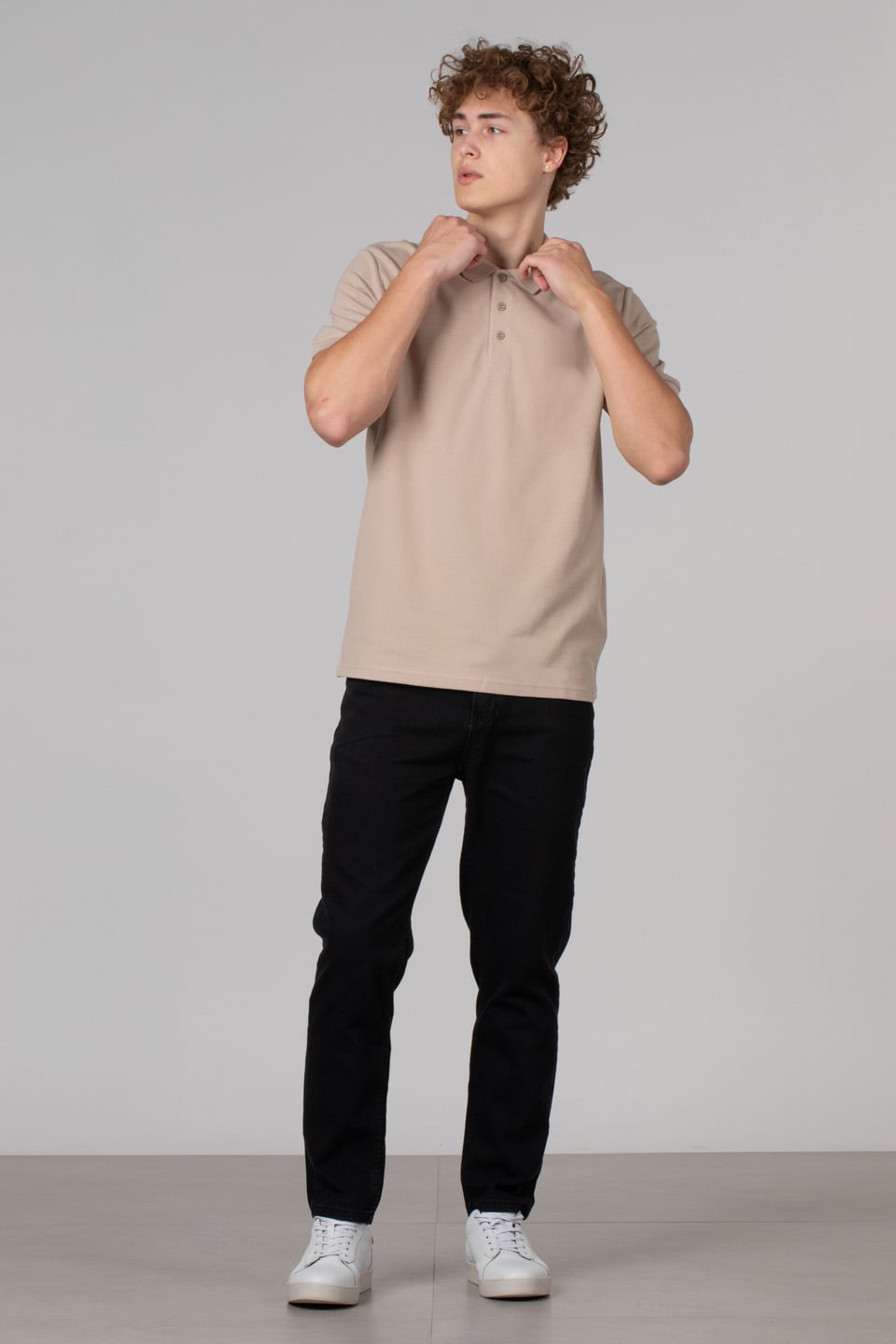 Regular fit polo pike t-shırt-2127 Vizon