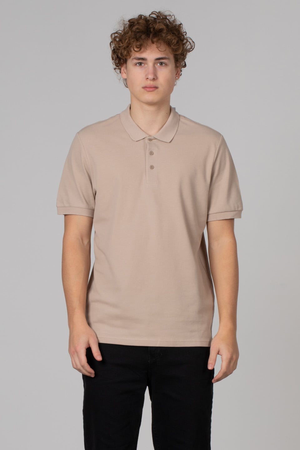 Regular fit polo pike t-shırt-2127 Vizon