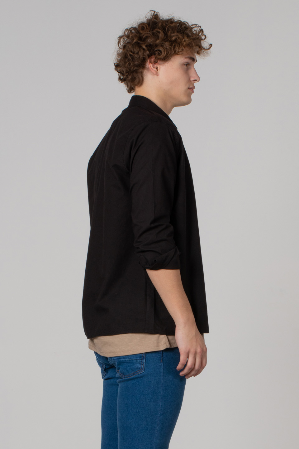 Regular fit poplin gömlek-12-4122 Siyah