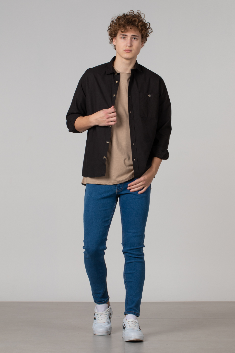 Regular fit poplin gömlek-12-4122 Siyah
