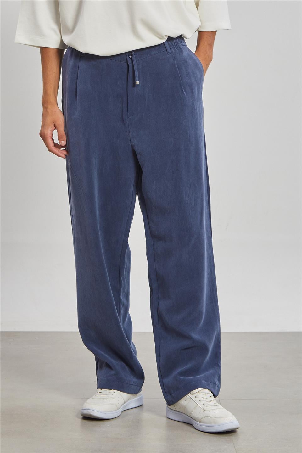 Regular Fit Tensel Erkek Pantolon - Lacivert