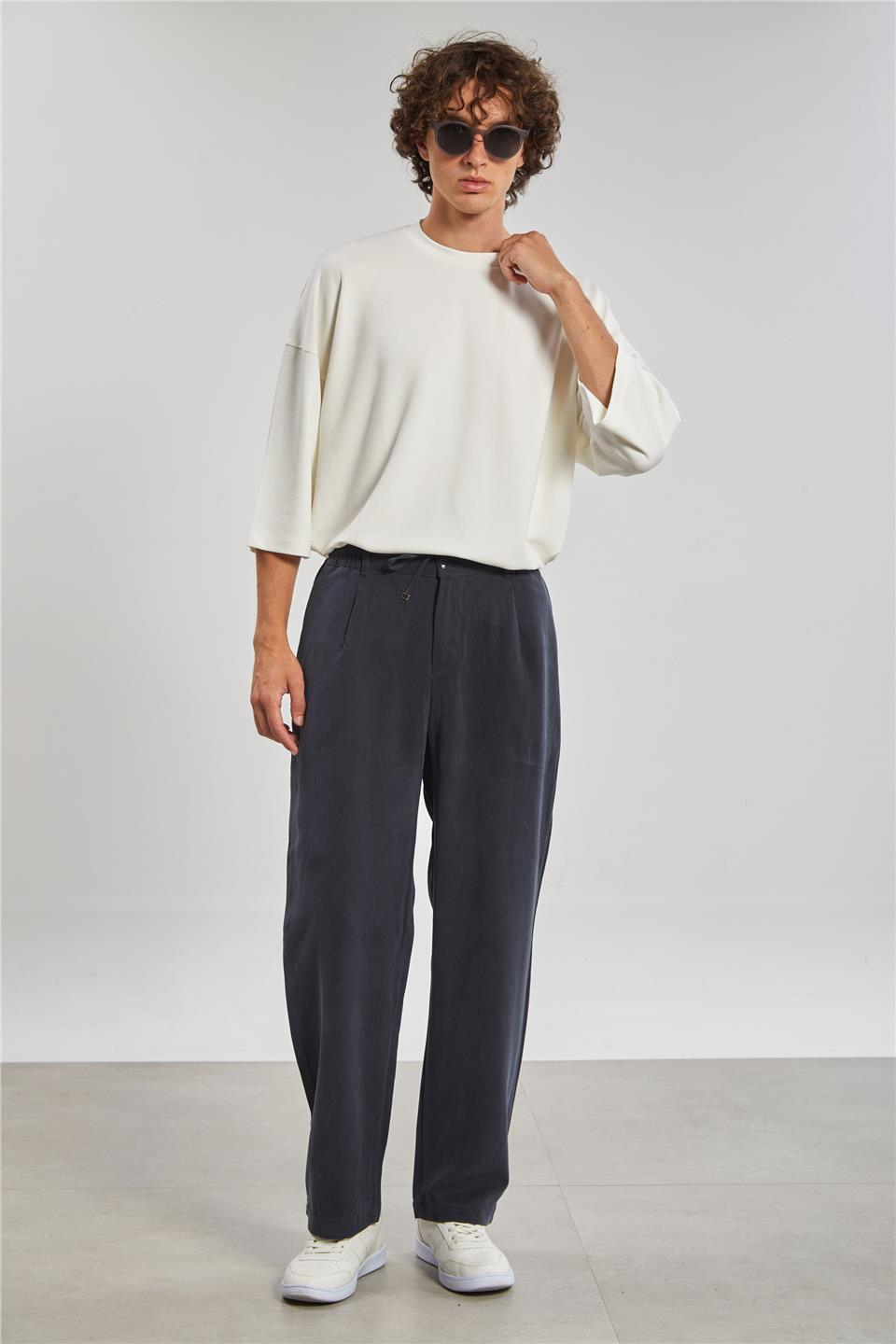 Regular Fit Tensel Erkek Pantolon - Siyah