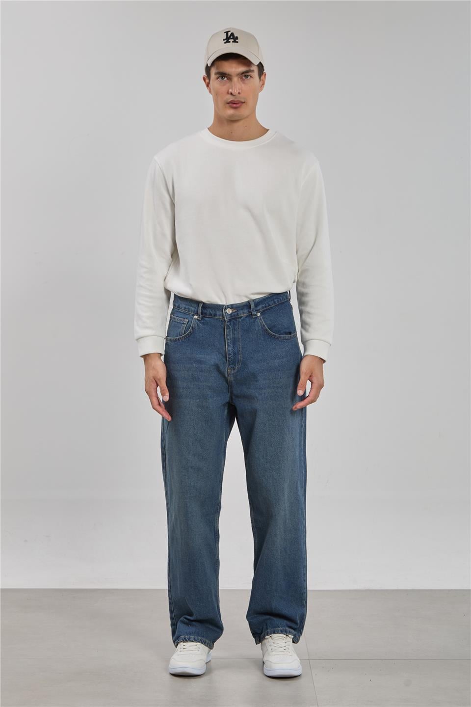 Relaxed fit jean pantolon-1594 Kahve Tint