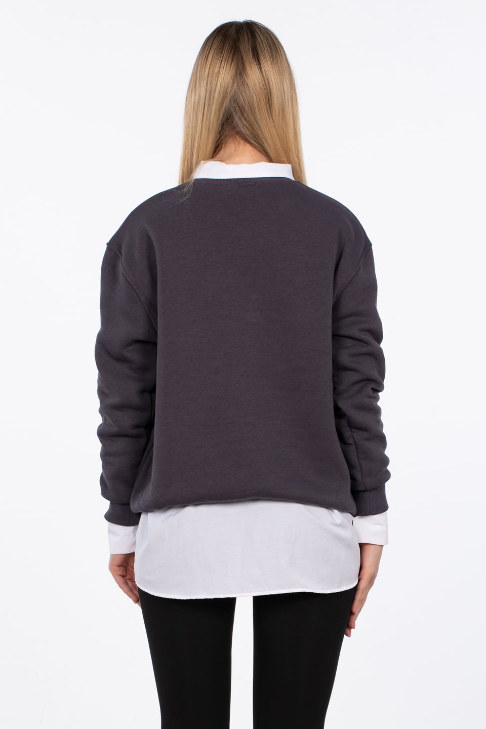 Reveur de jour nakışlı sweatshirt-83-568 Antrasit