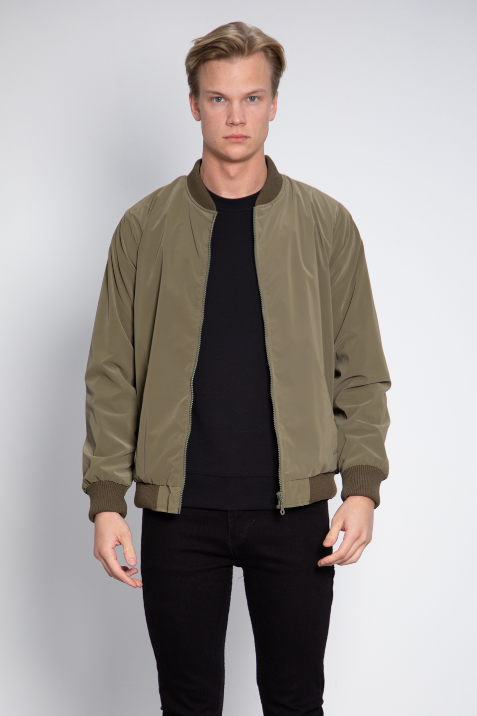 Ribanalı Bomber Ceket - Haki