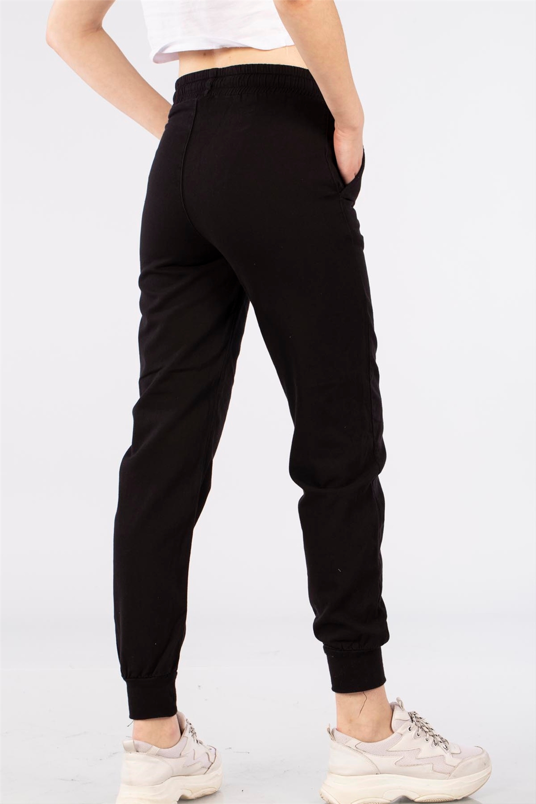 Ribanalı Gabardin Pantolon-Siyah