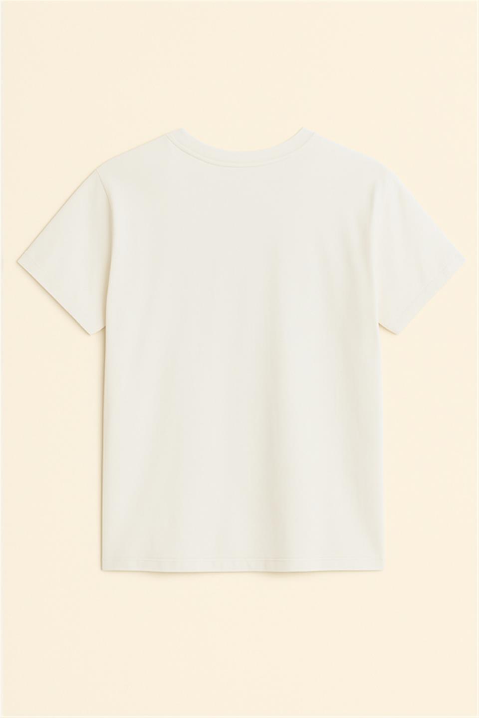 Romance reader baskılı t-shirt-5239 Ekru