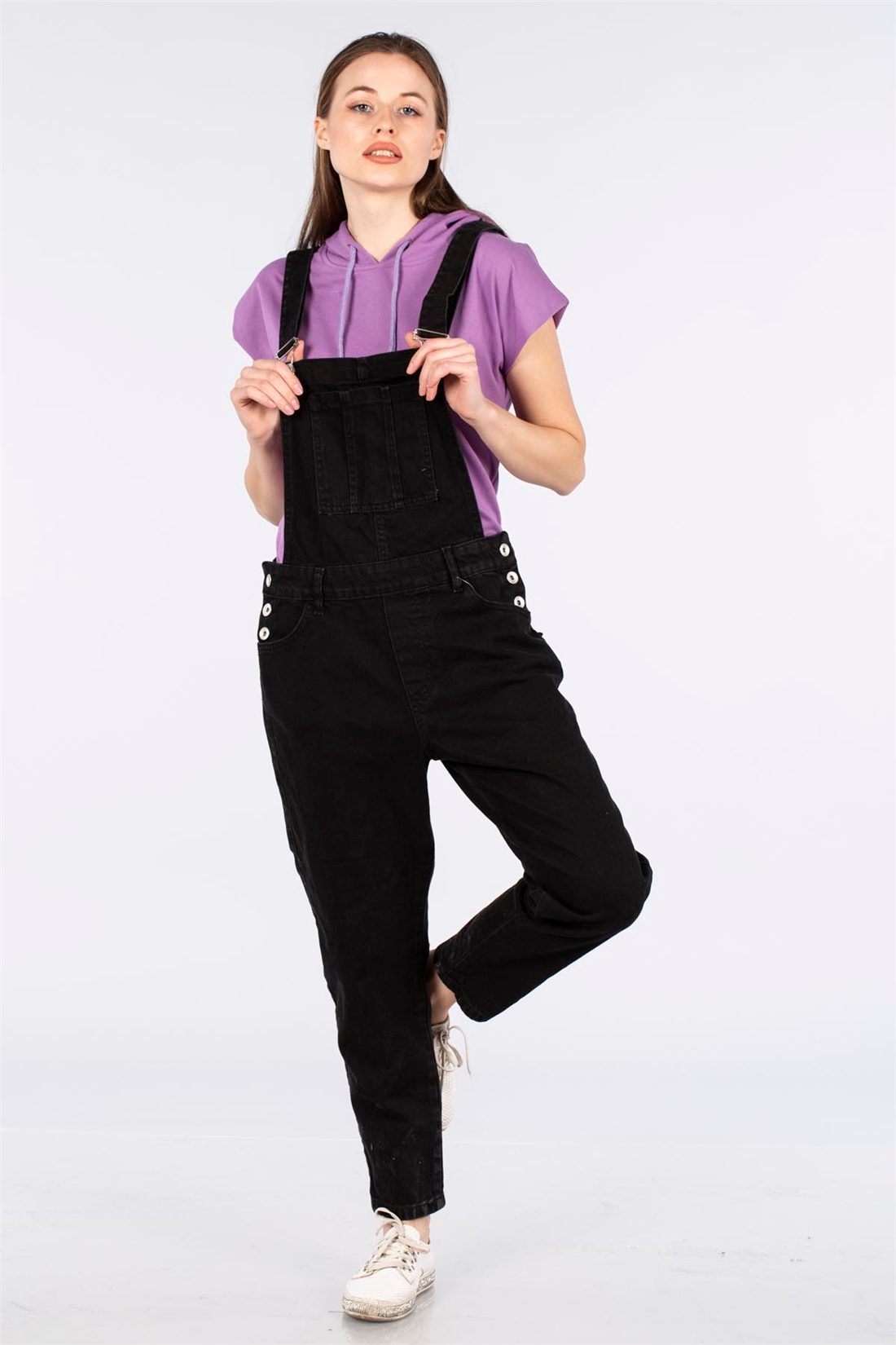 Salopet Jean Pantolon-Siyah