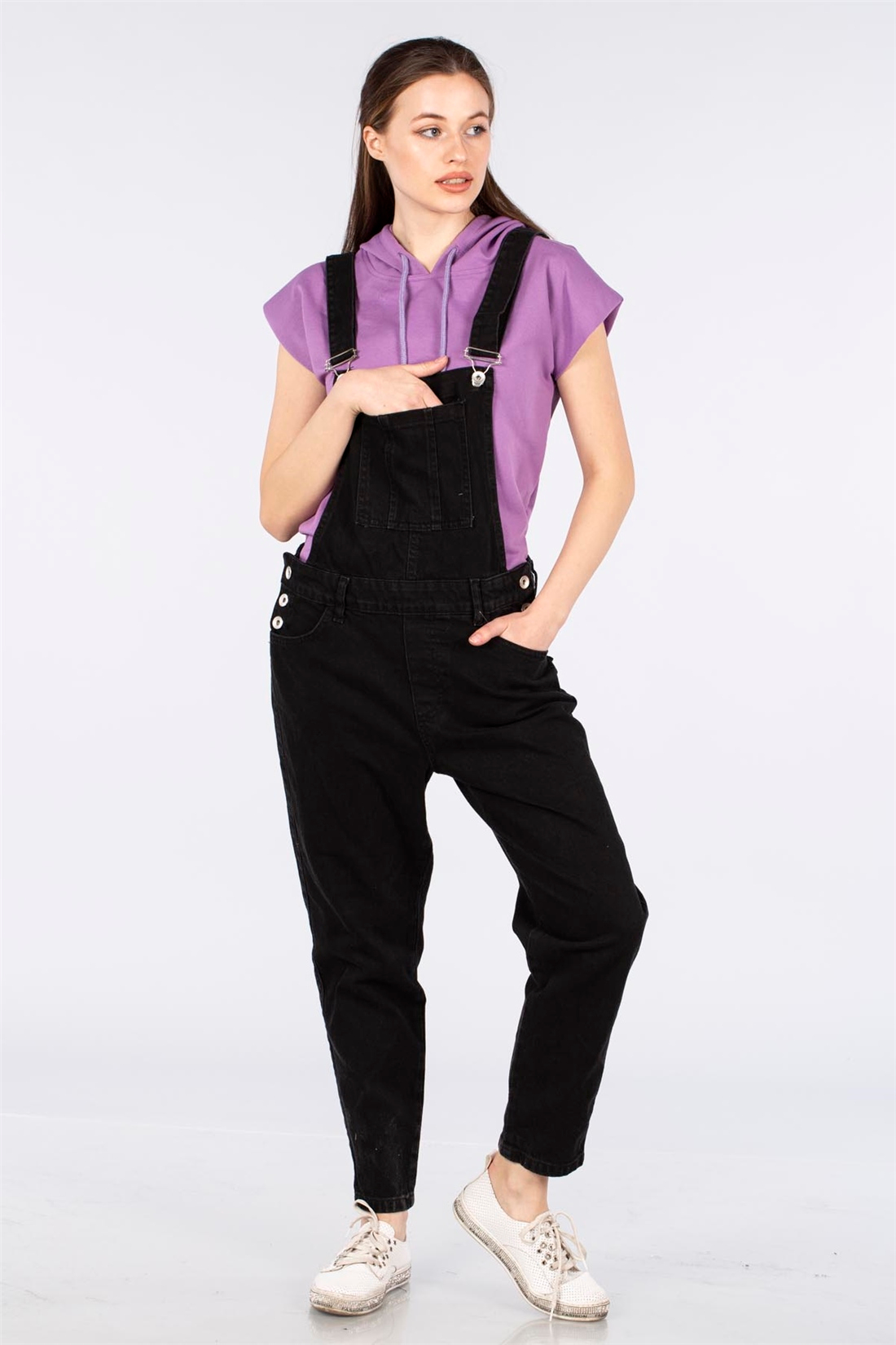 Salopet Jean Pantolon-Siyah