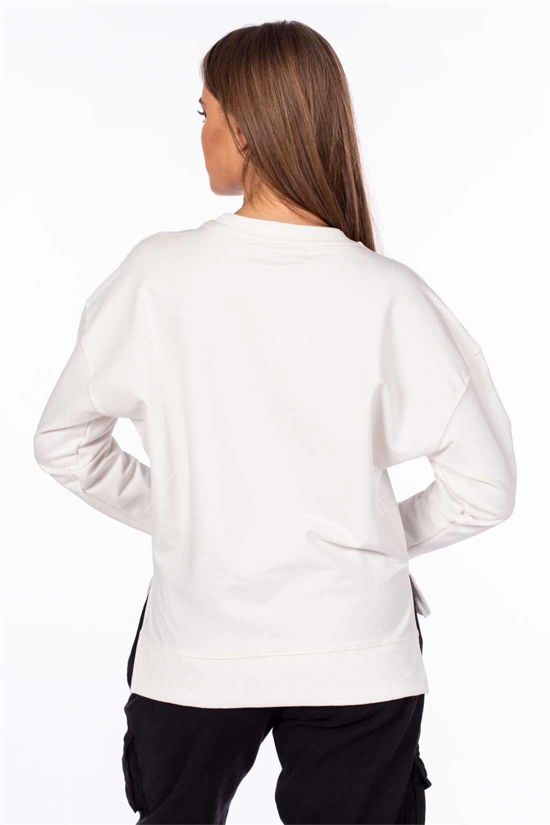 San Francisco Baskılı Basic Sweatshirt-Ekru