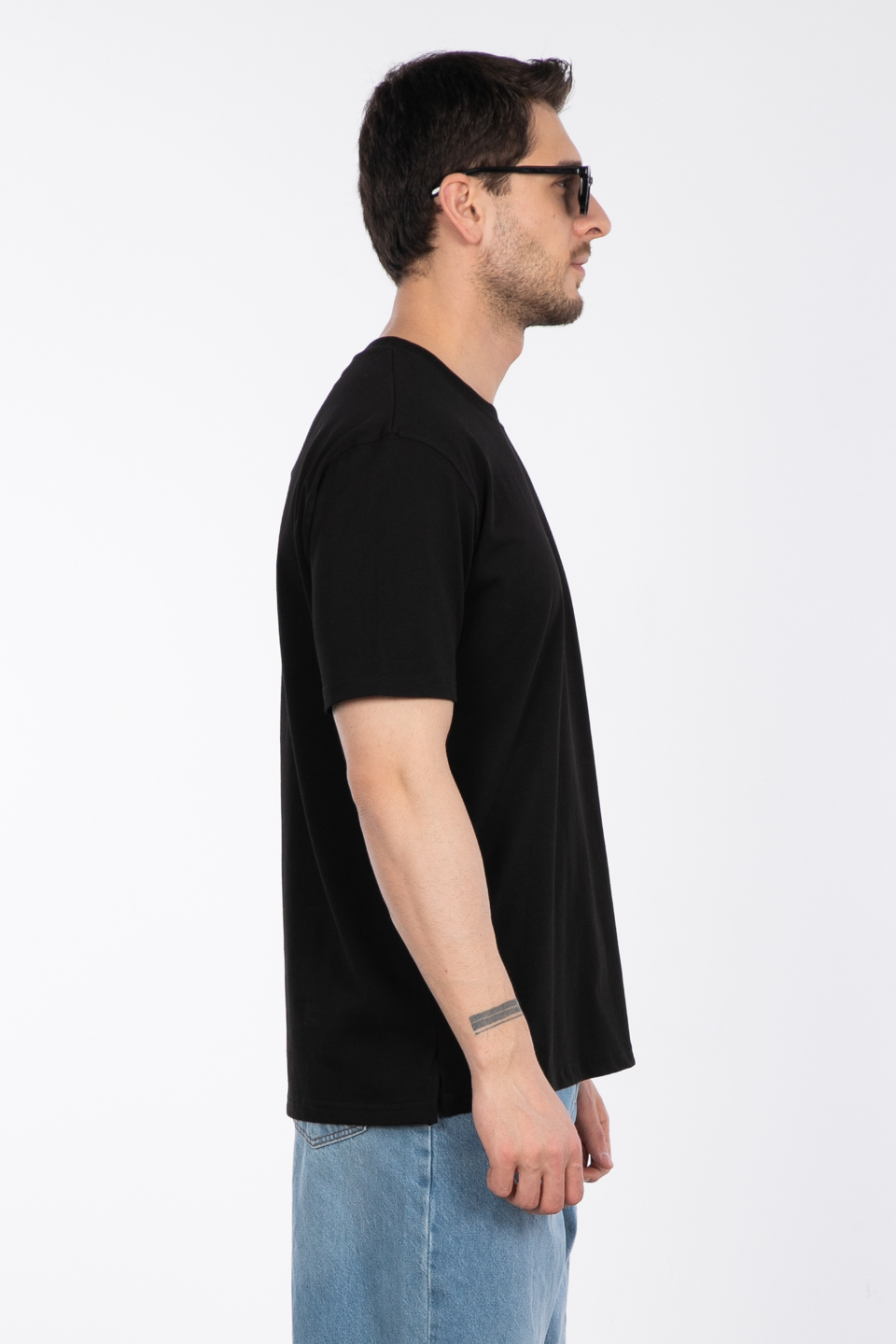Sayı baskılı t-shirt-2927 Siyah