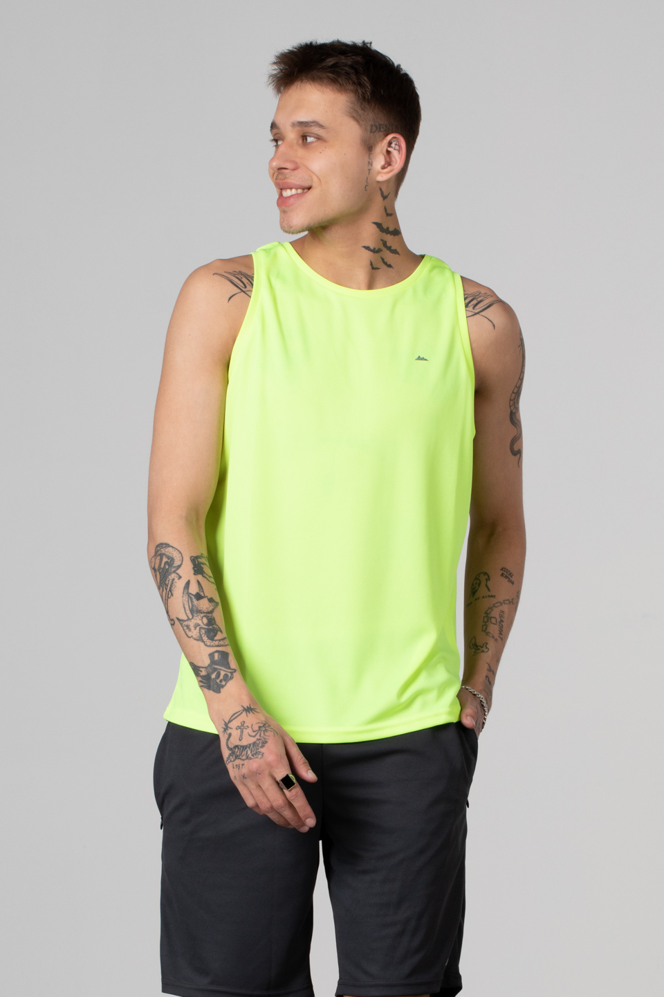 Sıfır kol sporcu atlet-RUN Neon Sarı