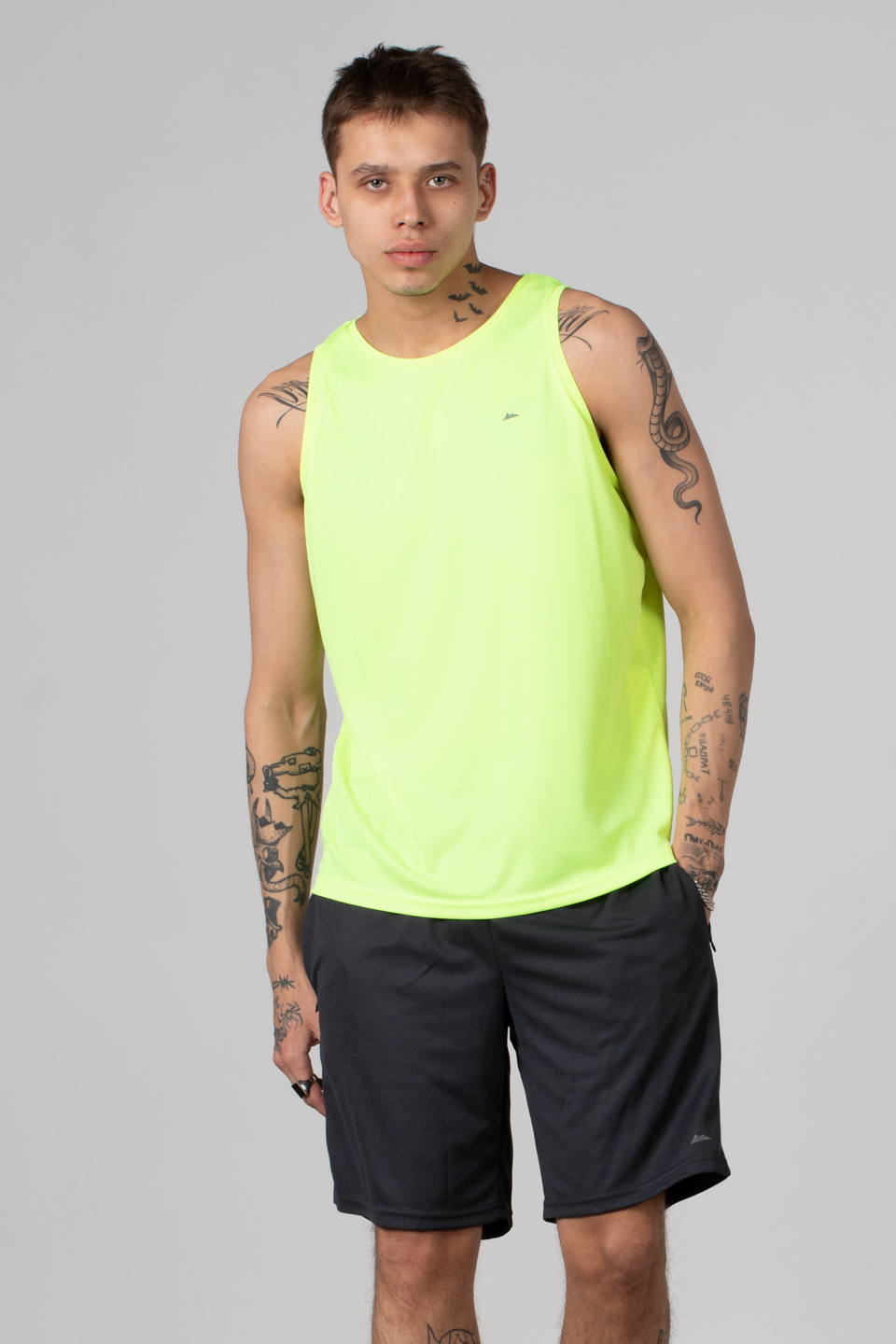 Sıfır kol sporcu atlet-RUN Neon Sarı