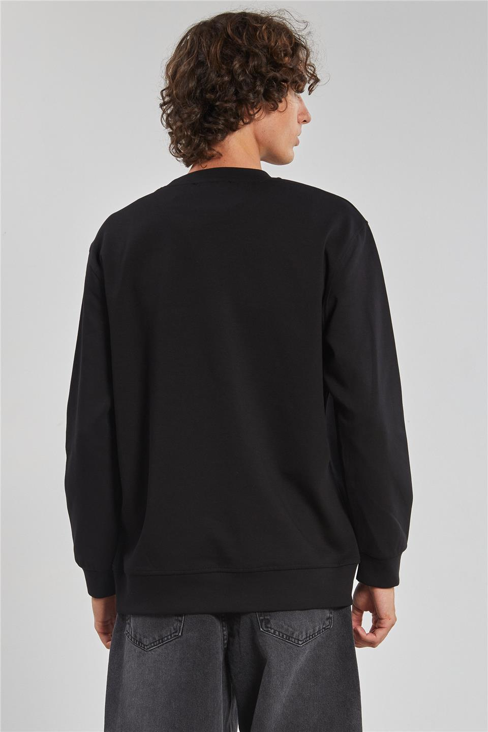 Simpilicity Baskılı Erkek Sweatshirt - Siyah