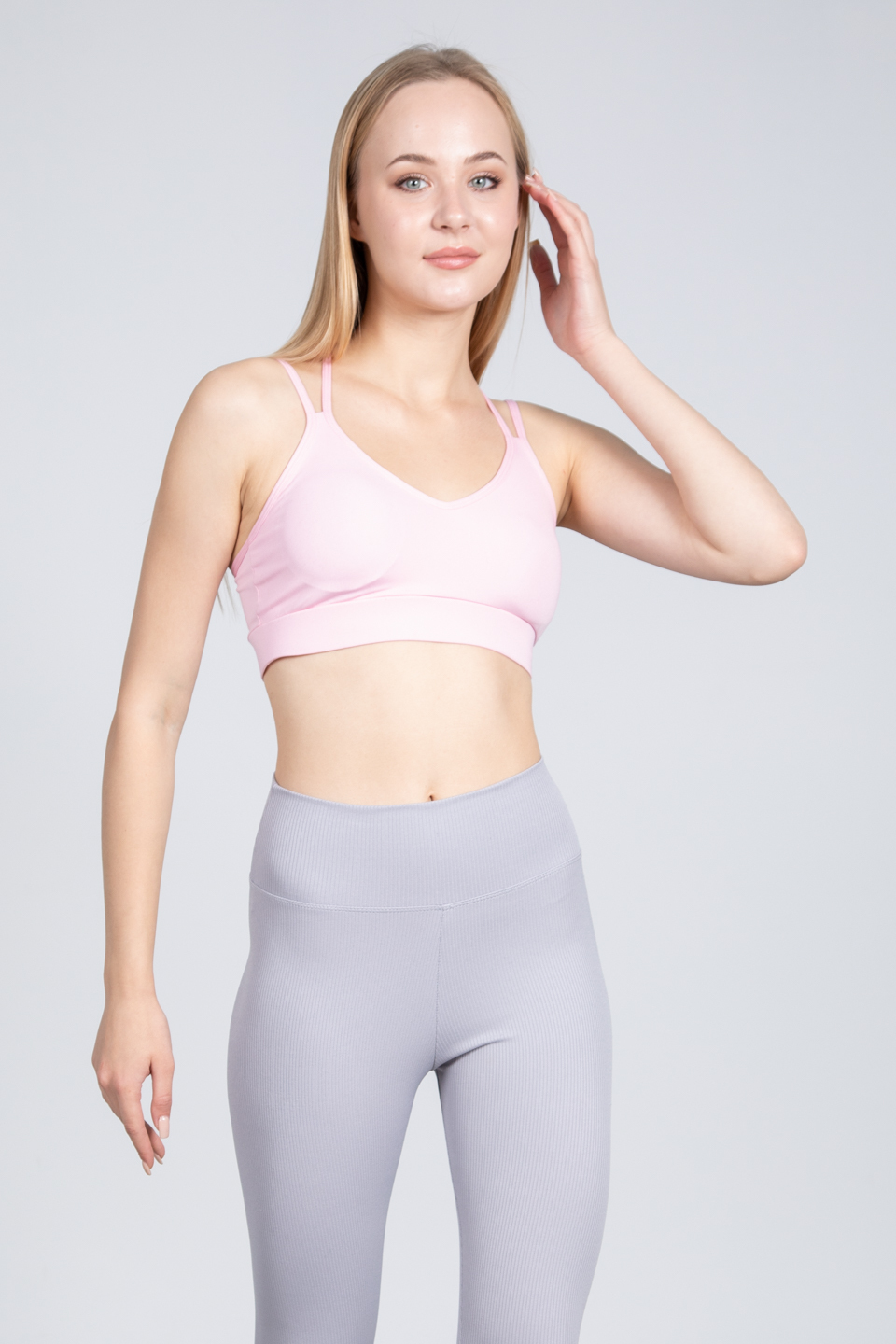 Sırtı çapraz askılı büstiyer-1002 Toz Pembe