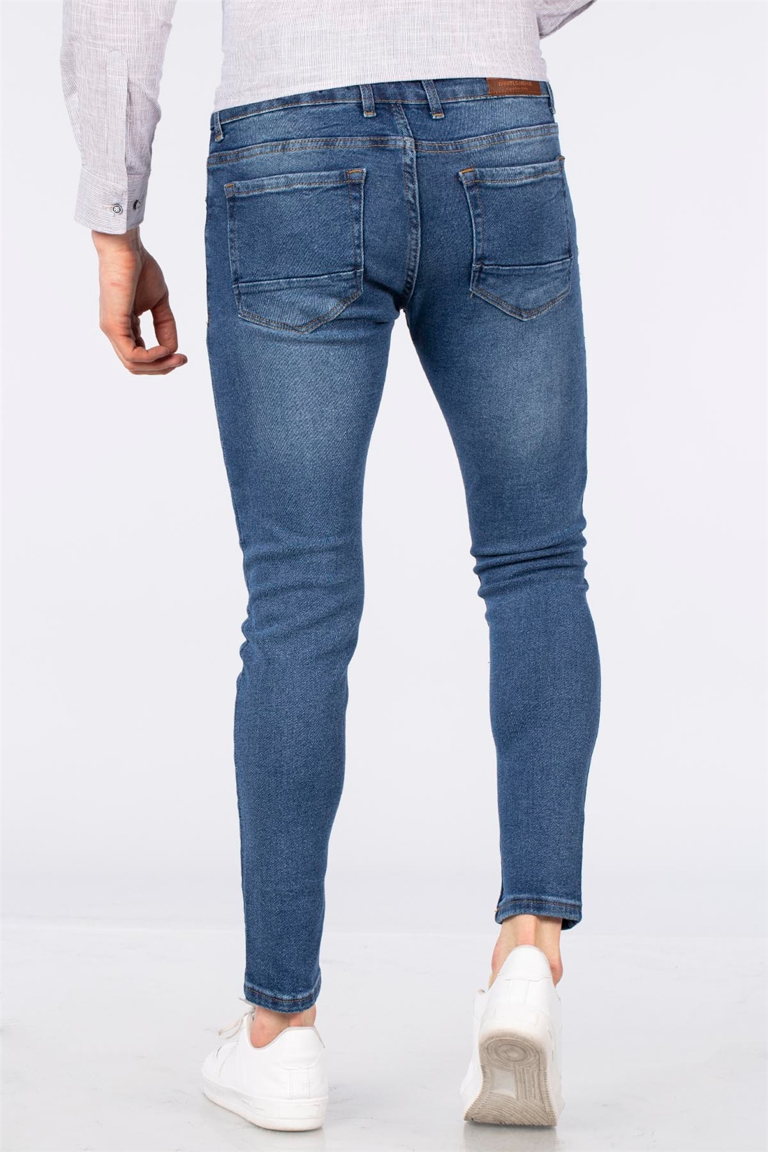 Skinny Fit Jean Pantolon-Orta Mavi
