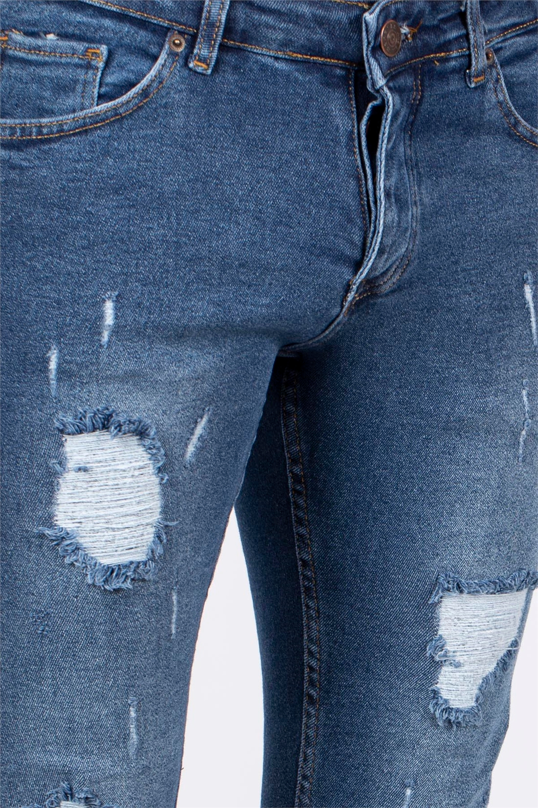 Skinny Fit Jean Pantolon-Orta Mavi
