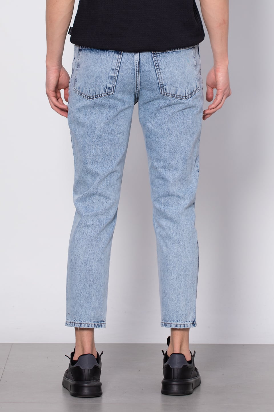 Slim crop jean pantolon-1595 Buz Mavi