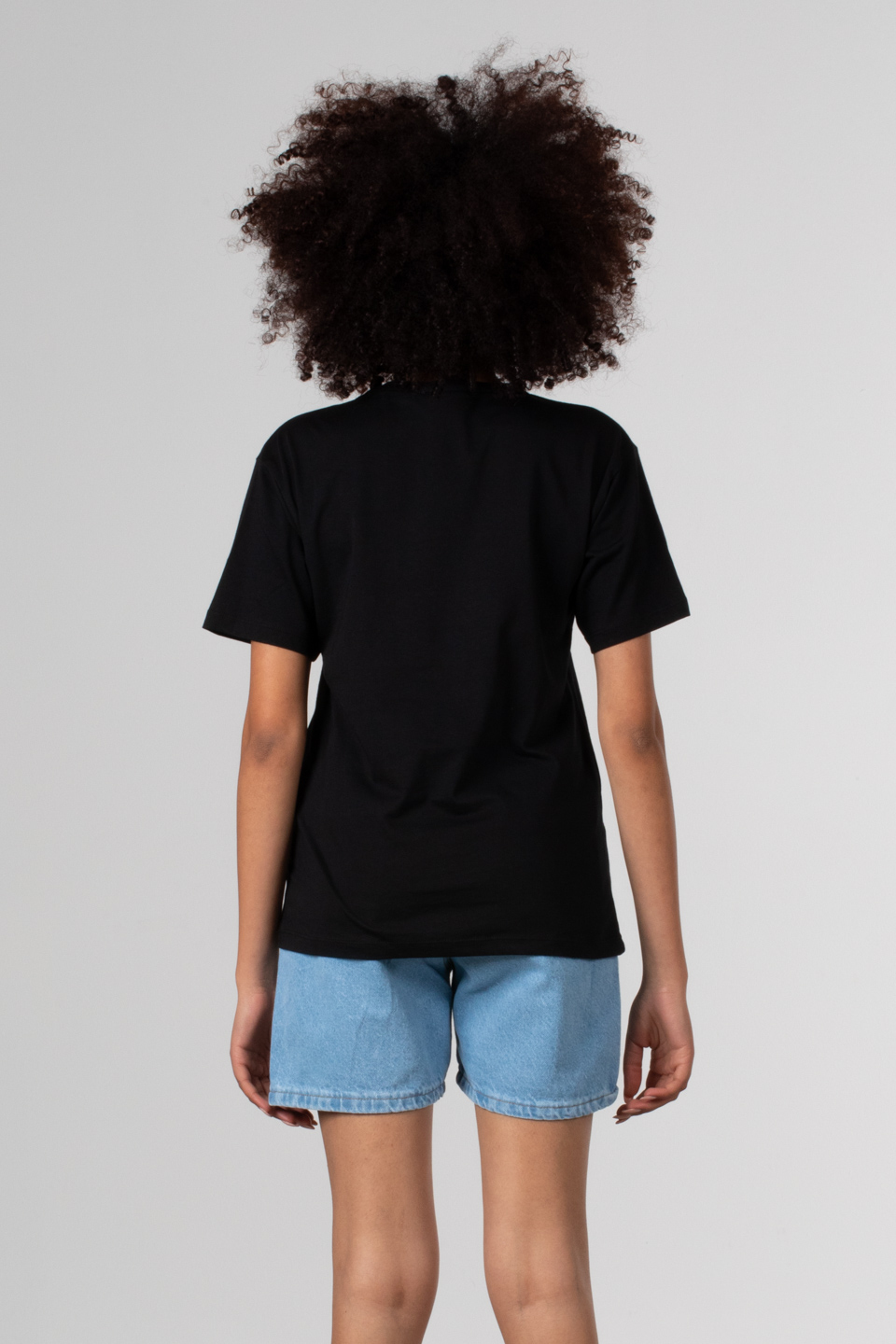 Style yazı baskılı t-shirt-190 Siyah