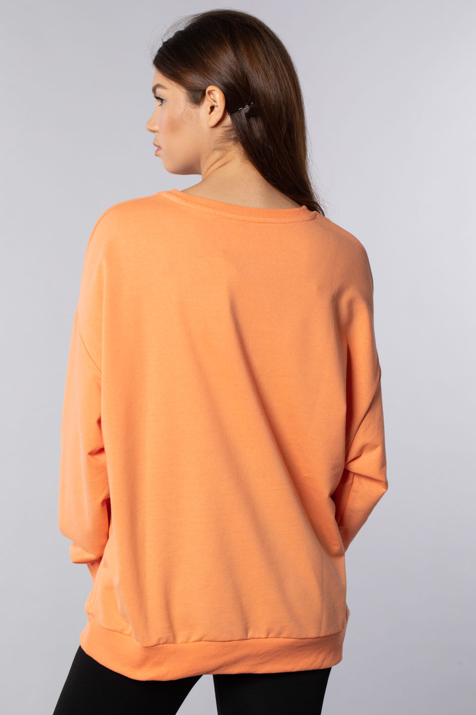 Sunwukong yazı baskılı sweatshirt-9657 Kavun