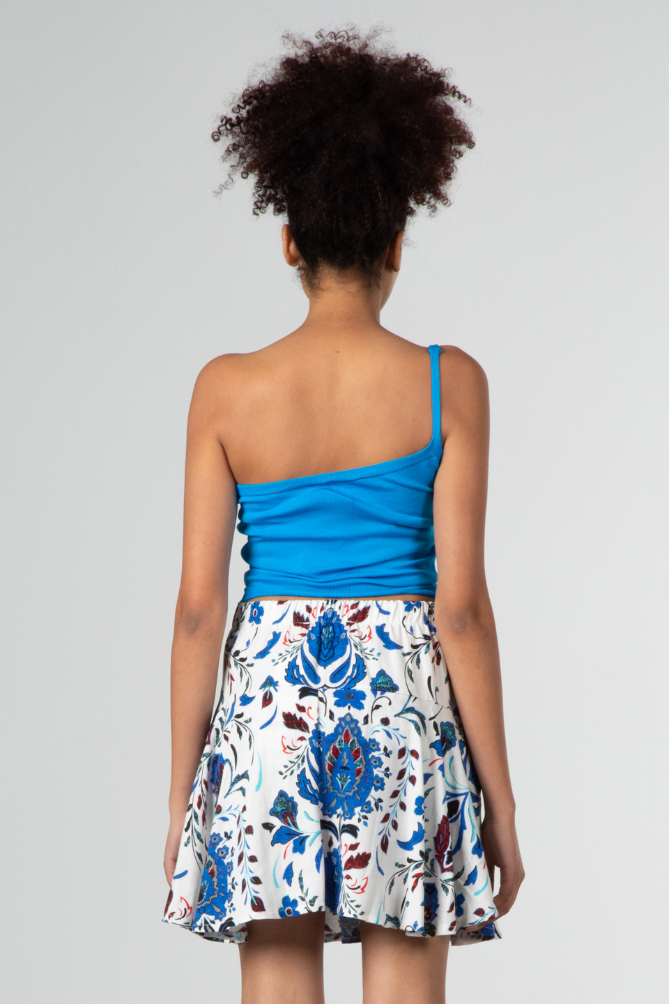 Tek askılı crop body-8964 Mavi