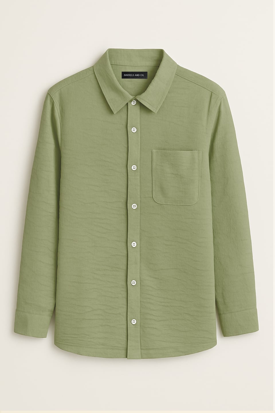 Tek Cep Oversize Gömlek - Yeşil