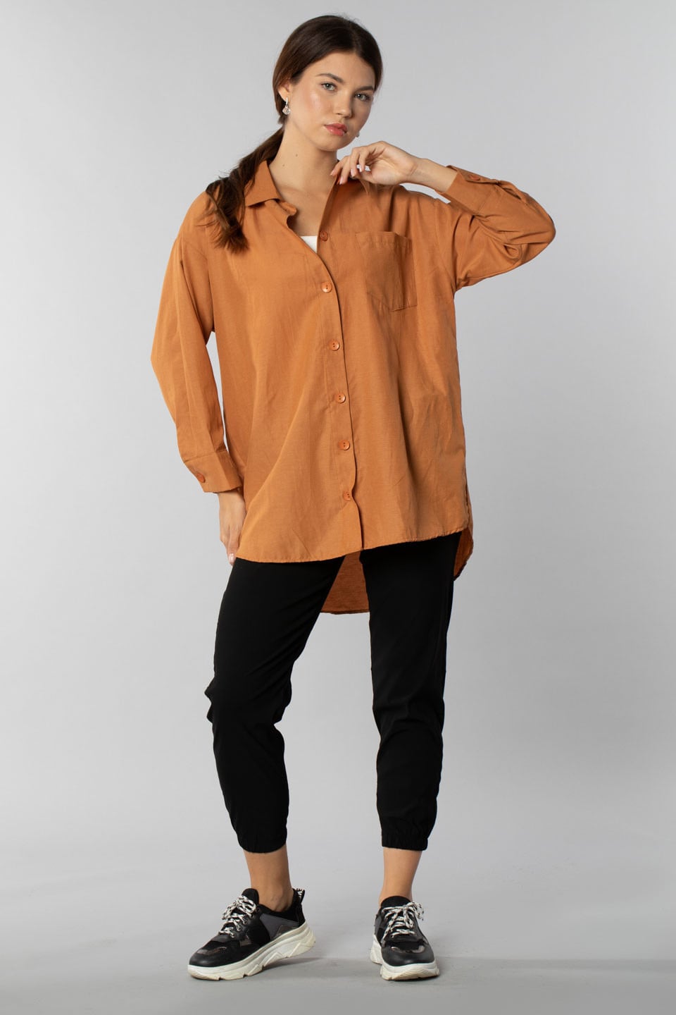 Tek cepli tunik-3006 Safran