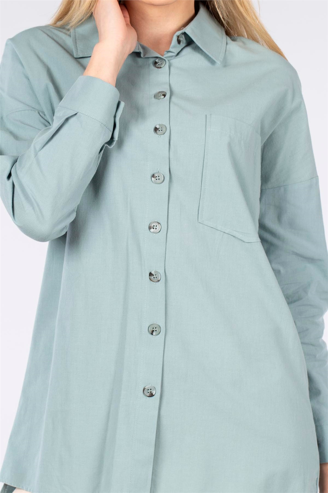 Tek Cepli Tunik Gömlek-Mint