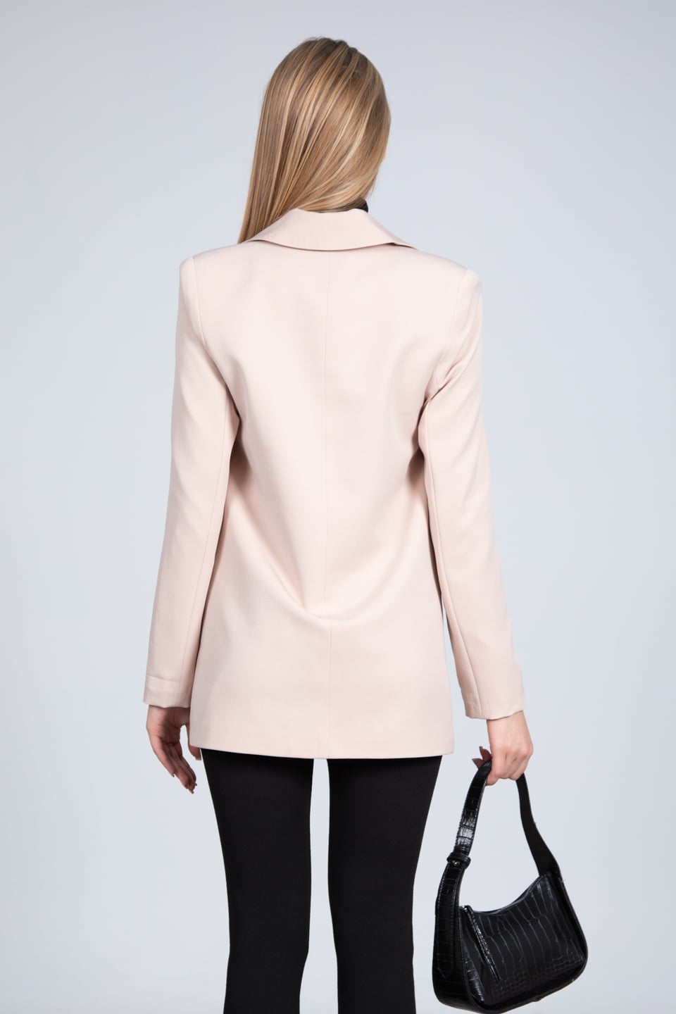 Tek düğmeli blazer ceket-7068 Taş
