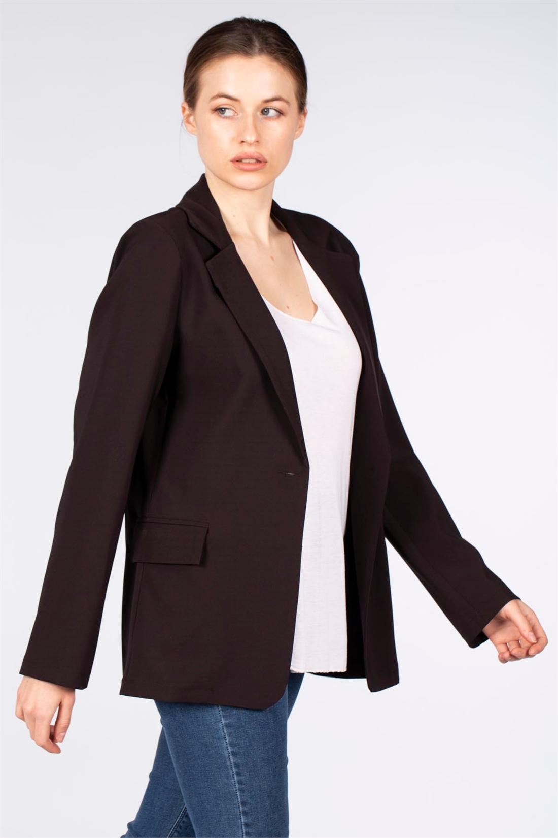 Torba Cep Blazer Ceket-Siyah