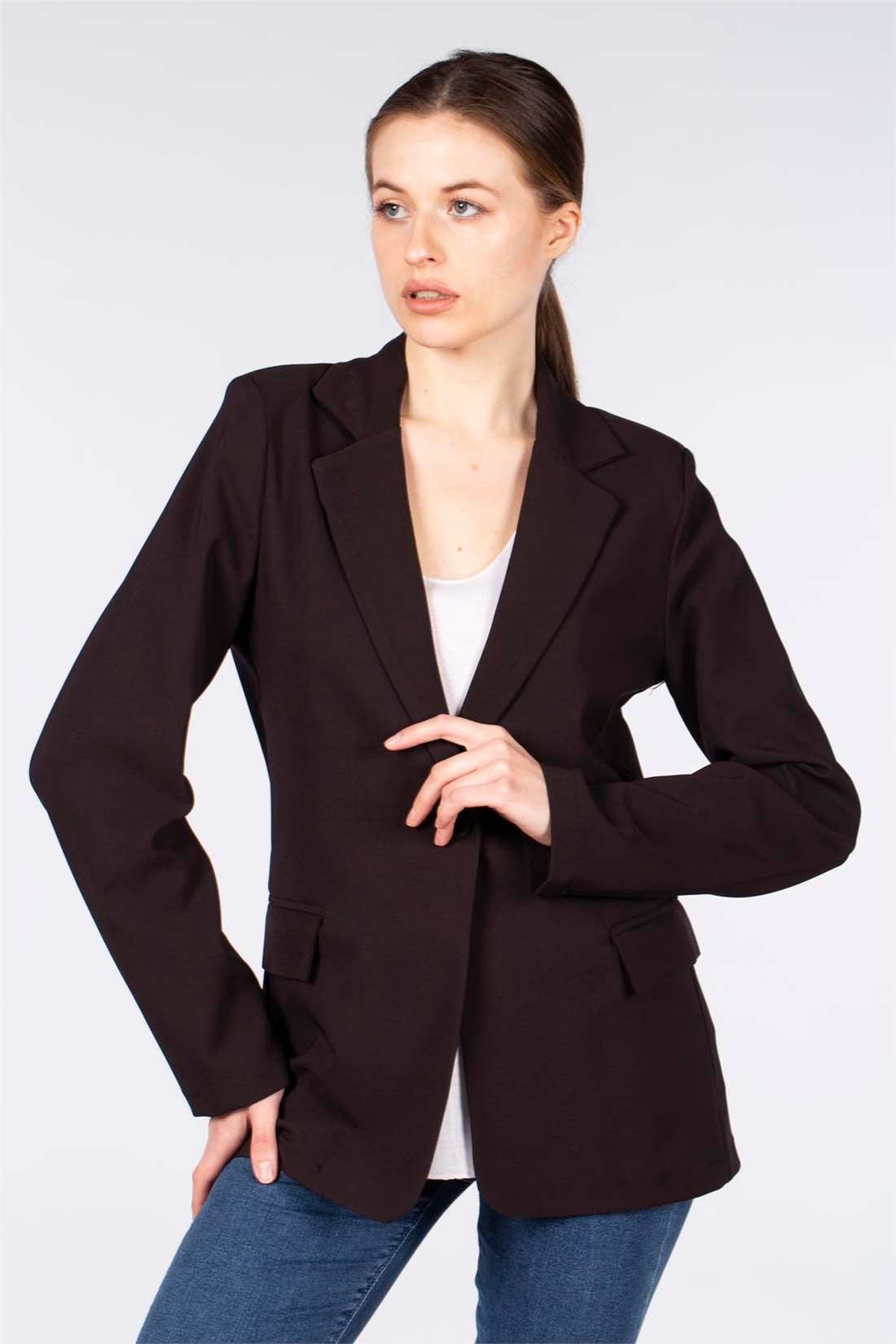 Torba Cep Blazer Ceket-Siyah