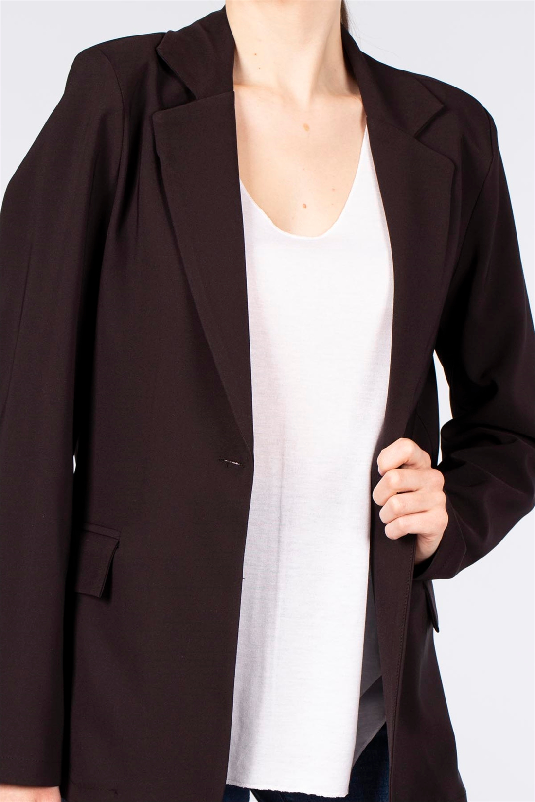 Torba Cep Blazer Ceket-Siyah