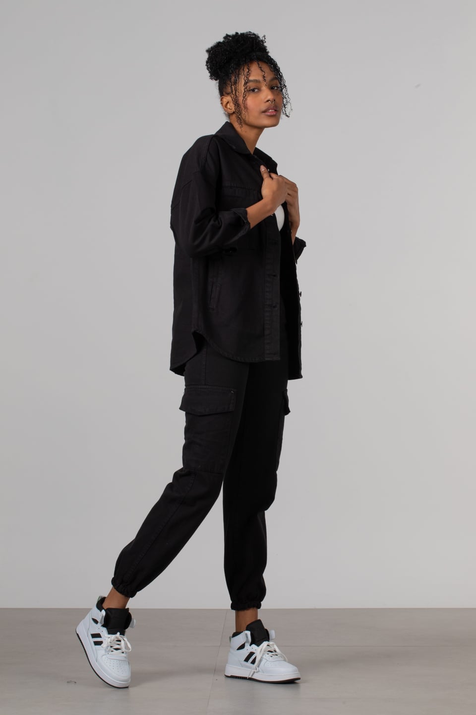 Torba cep gabardin ceket-1003 Siyah