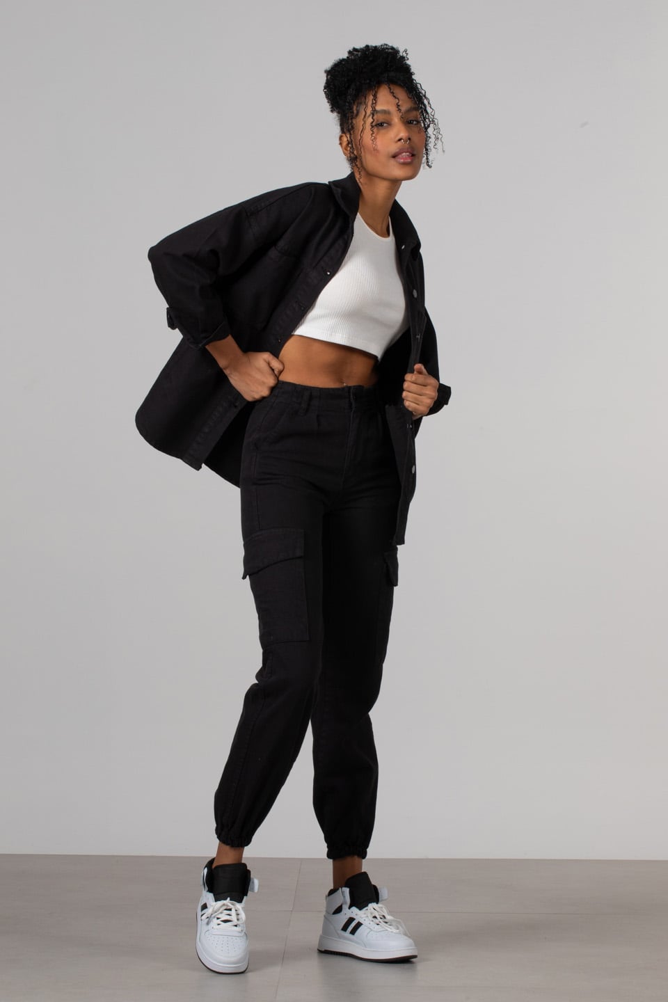 Torba cep gabardin ceket-1003 Siyah