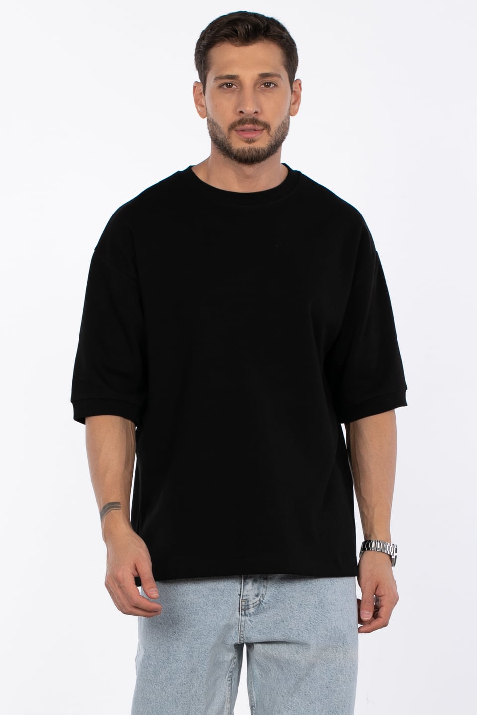 Truvakar kol sweatshirt MINIMAL CLOTHING-1145 Siyah