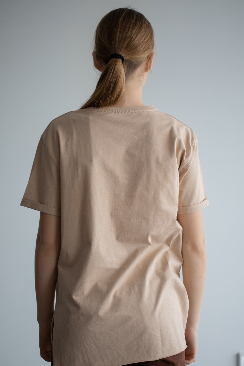 Ucla baskılı oversize t-shirt-1003-1 Bisküvi