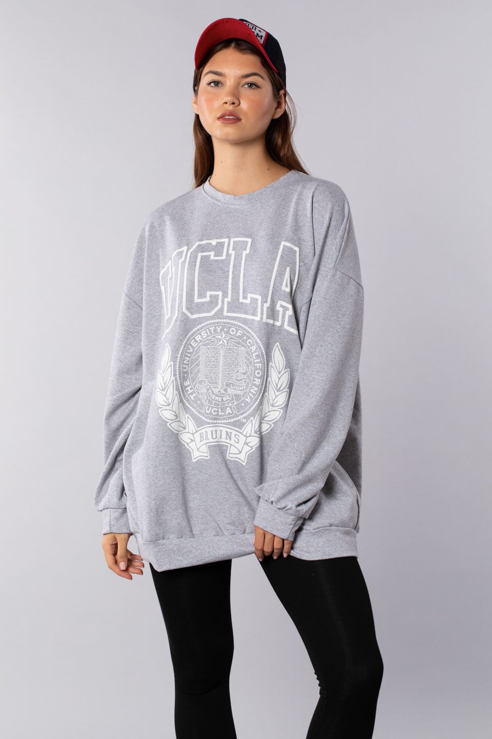 Ucla baskılı sweatshırt-502 Gri M.